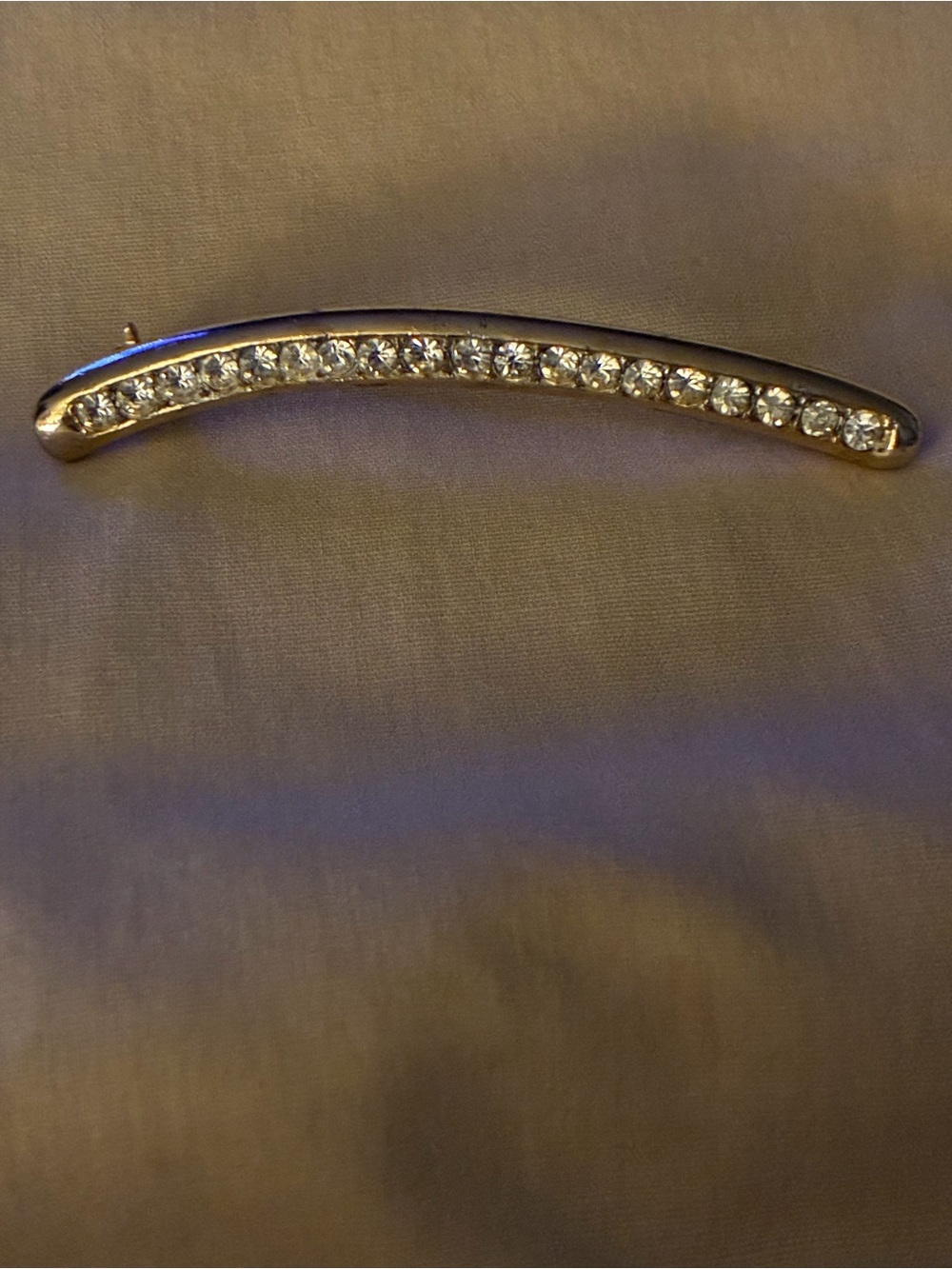 Geoffrey Beene vintage Gold-Tone Crystal Curved brooch pin